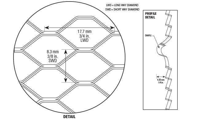 Dimpled Self-Furred Metal Lath