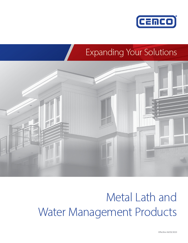 Metal Lath Water Management Catalog Cover