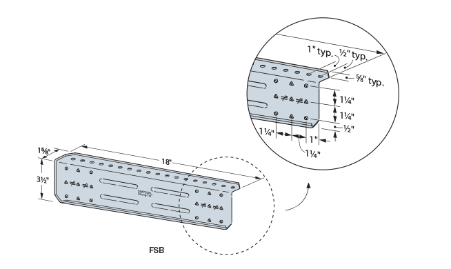 FSB Bypass Framing Fixed-Clip Strut Connector