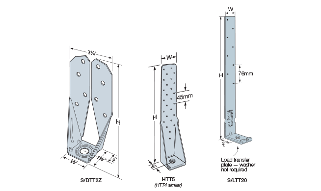 S/LTT, S/DTT and HTT Tension Ties