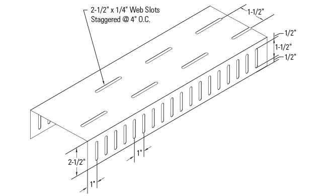 30 mil CST Slotted Track, 2-1/2″ Drift Slots, 2-1/2″ Legs